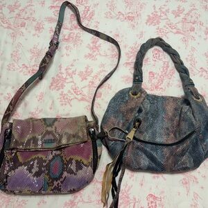 Aimee Kestenberg Python Print Leather Shoulder Bag Bundle